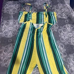 Green and yellow jumpsuit